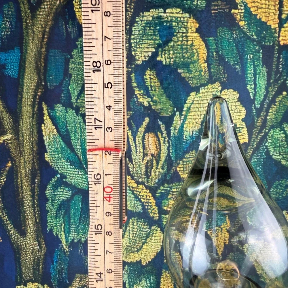 Vintage Smoky Gray Glass Triple Gourd Decanter with Teardrop Stopper‎ 16.5 inch